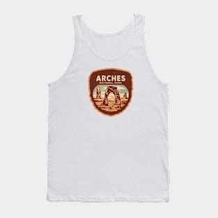 Retro Vintage Arches National Park Bagde Tank Top